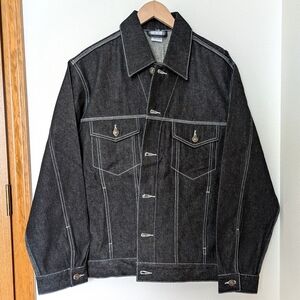 90s Vintage Black Denim Jacket Oversized Trucker Hip Hop Streetwear Y2K 00s Jean